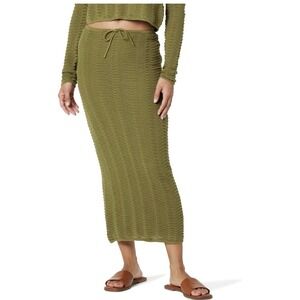 The Drop Makayla Pointelle Knit Midi Skirt Olive Oil Green Women’s‎ Plus 3X NWT